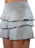 3 Layer Flounce Skirt-Light Gray w Black