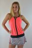 Loose Fit Keyhole Tennis Tank-Neon Coral
