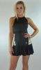Pin Tuck Pleated Tennis Dress-Black/Print