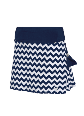Woven Chevron Tennis Skirt-Navy